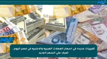 تغييرات جديدة في أسعار العملات العربية والأجنبية في مصر اليوم.. تعرف على السعر الجديد